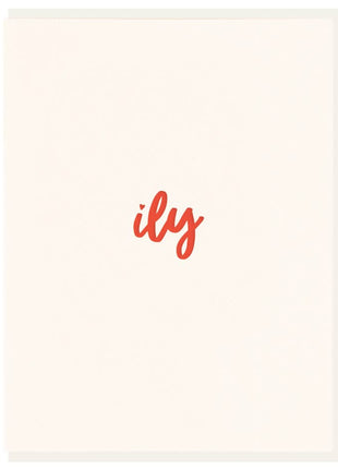 Ily: i love you - Letterpress Love Greeting Card