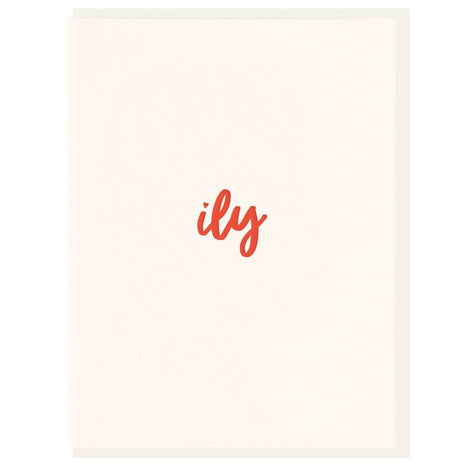 Ily: i love you - Letterpress Love Greeting Card