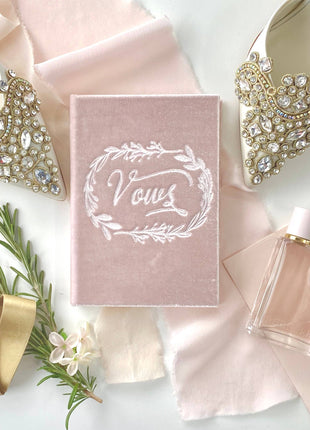 Wedding Vows Silk Velvet Book- Assorted colors