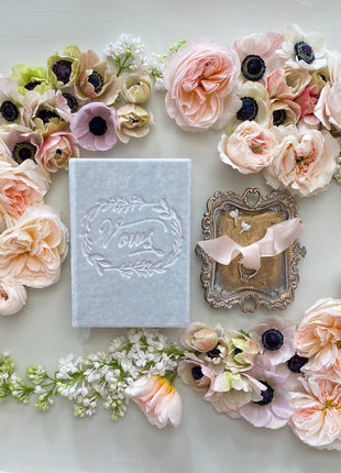 Wedding Vows Silk Velvet Book- Assorted colors