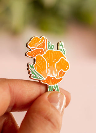 Golden Poppy Enamel Pin