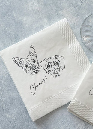Pet Portrait - Custom Cocktail Napkin