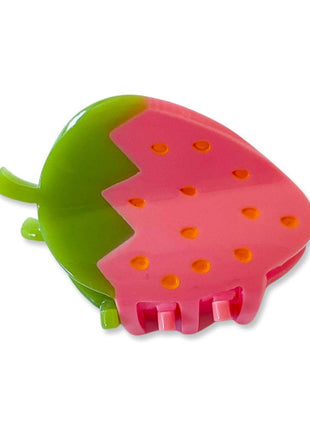 Mini Pink Strawberry Hair Claw Clip