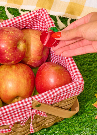 Mini Red Apple Hair Claw Clip