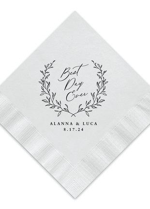Best Day Ever Cocktail Napkin - Personalized Custom Cocktail Napkin