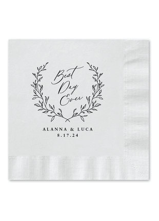 Best Day Ever Cocktail Napkin - Personalized Custom Cocktail Napkin