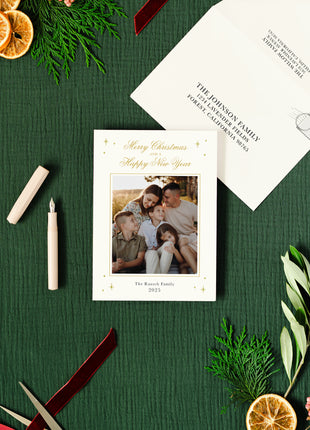 Elegant Foil Christmas Blessings Holiday Card