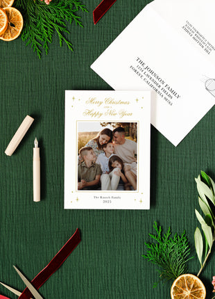 Elegant Foil Christmas Blessings Holiday Card