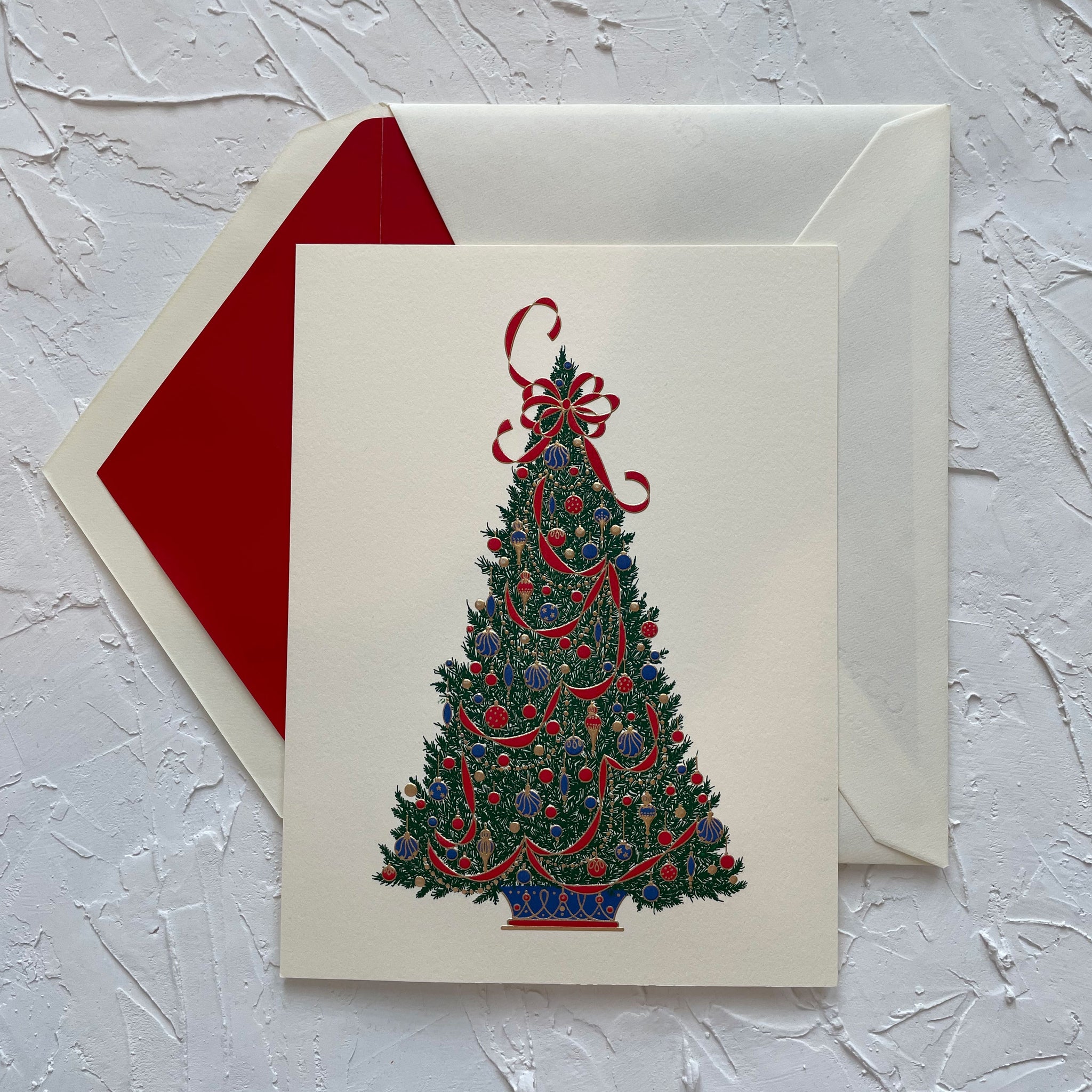 Classic Tree Folded Greeting Card Set - Crane Boxed Holiday