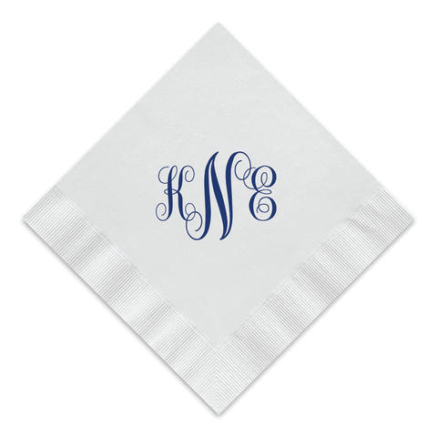 Classic Monogram Cocktail Napkin - Personalized Custom Cocktail Napkin