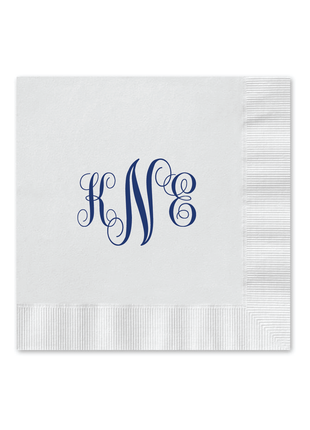 Classic Monogram Cocktail Napkin - Personalized Custom Cocktail Napkin