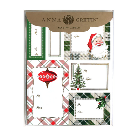 Red and Green Plaid Gift Labels Holiday Gift Tags