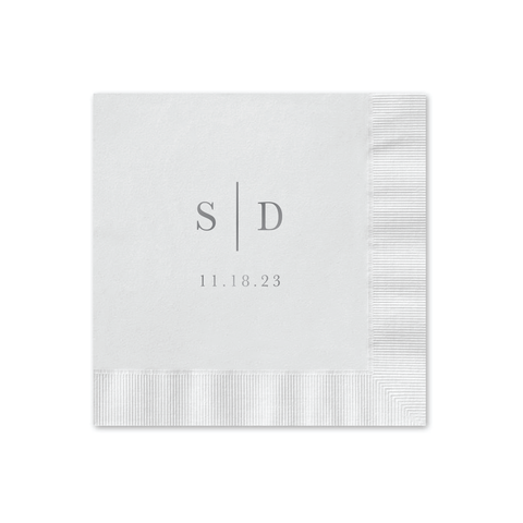 Initials Monogram Cocktail Napkin - Personalized Custom Cocktail Napkin