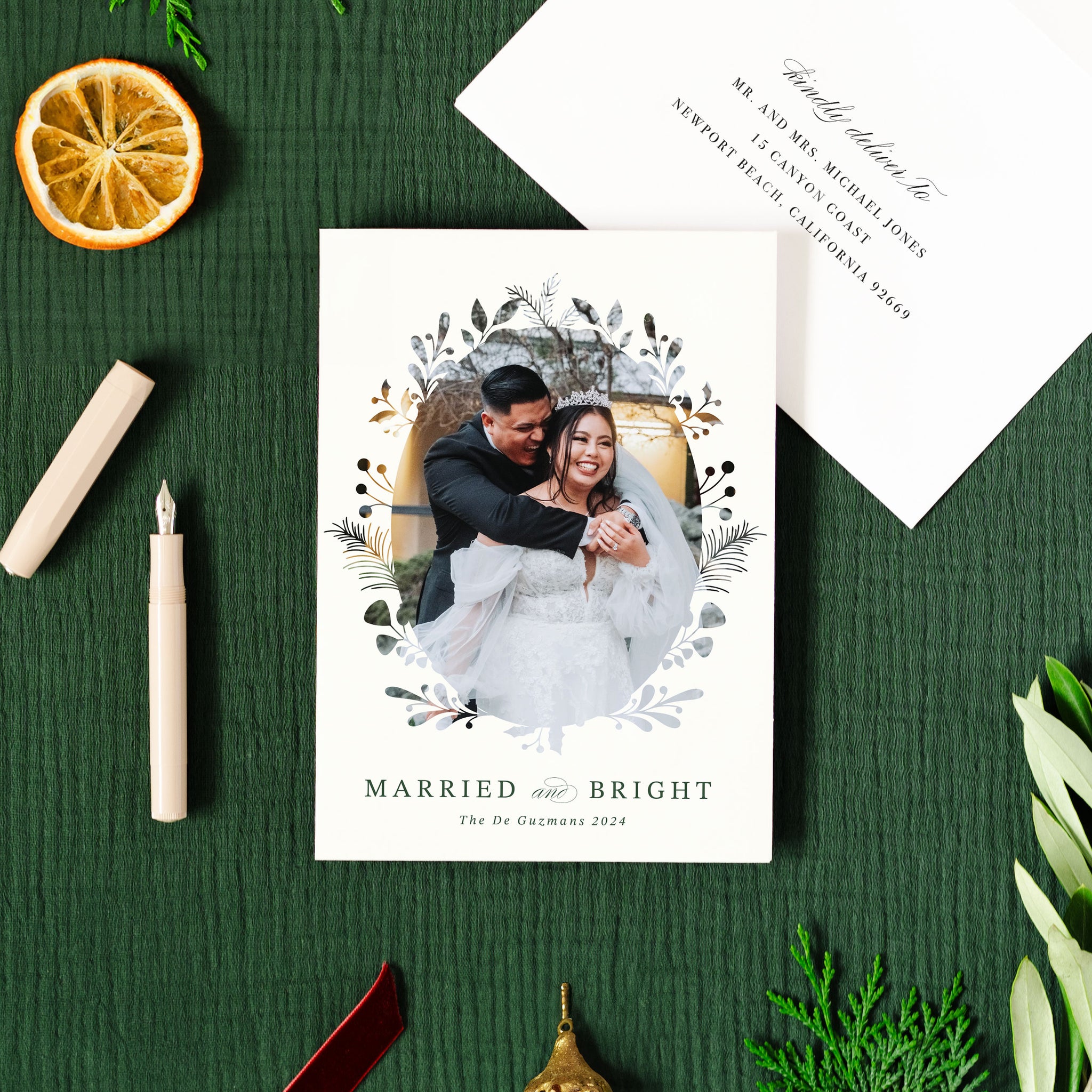 Married and Bright Holiday Card