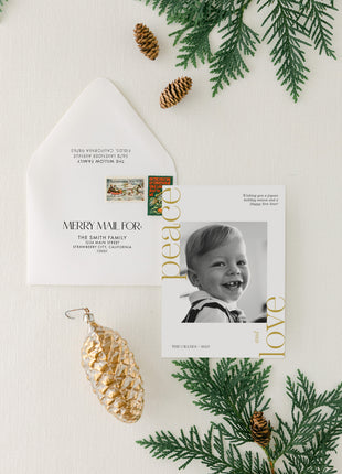 Holly & Jolly Foil Custom Holiday Card
