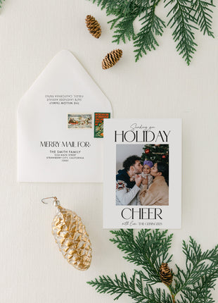 Modern Typography Custom Holiday Cheer Cards