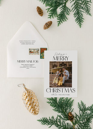 Modern Typography Custom Holiday Cheer Cards