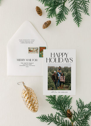 Modern Typography Custom Holiday Cheer Cards