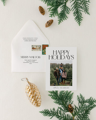 Modern Typography Custom Holiday Cards