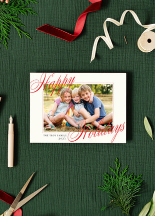 Script Merry Christmas Holiday Card