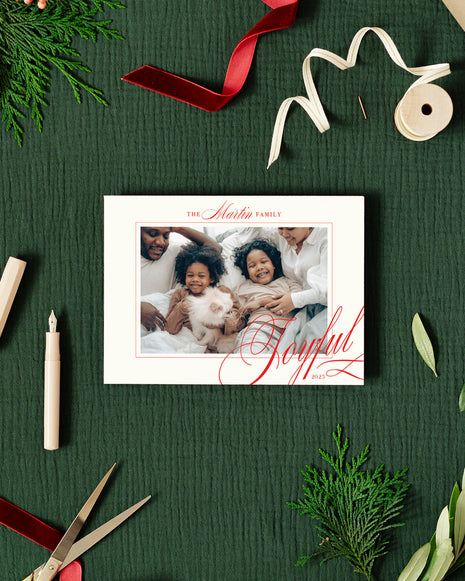Script Joyful Holidays Card