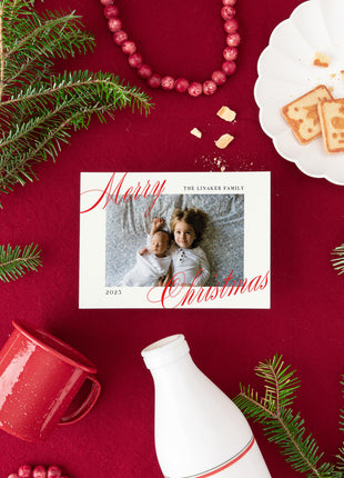 Script Merry Christmas Holiday Card