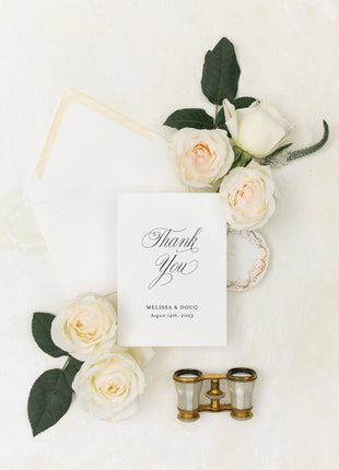 Custom Crest Wedding Thank You Cards