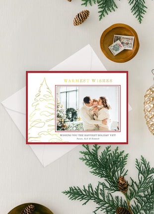 Warmest Wishes Gold Foil Holiday Cards
