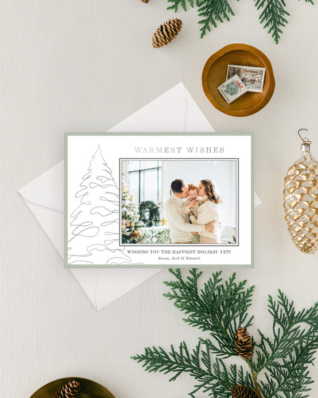 Warmest Wishes Silver Foil Holiday Cards