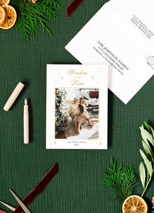 Elegant Foil Christmas Blessings Holiday Card