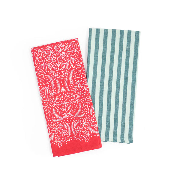 Holiday Floral Kitchen Towel Set