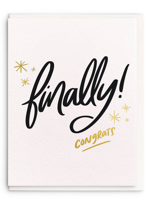 Finally -Letterpress Wedding Greeting Card