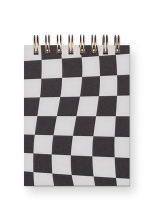Checkerboard Mini Jotter Notebook: Saffron Cover | White Ink