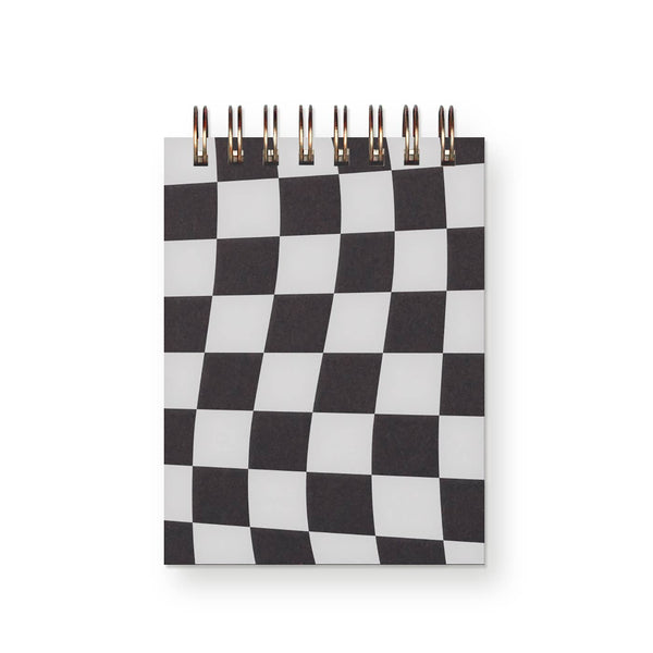 Checkerboard Mini Jotter Notebook: Saffron Cover | White Ink