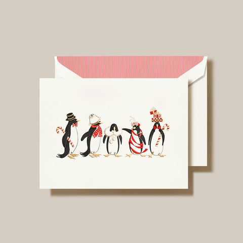 Holiday Penguins  Folded Greeting Card Set - Crane Boxed Holiday