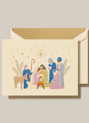 Nativity Christmas Folded Greeting Card Set - Crane Boxed Holiday