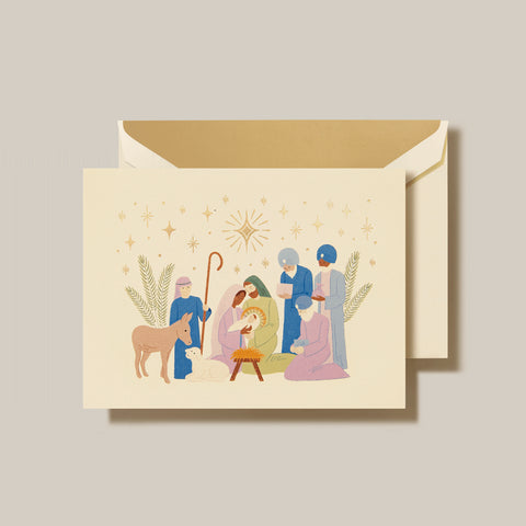 Nativity Christmas Folded Greeting Card Set - Crane Boxed Holiday