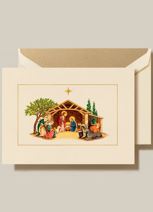 Away In A Manger Folded Greeting Card Set - Crane Boxed Holiday