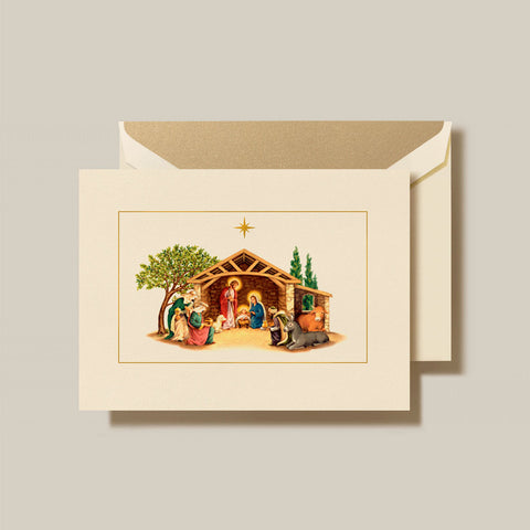 Away In A Manger Folded Greeting Card Set - Crane Boxed Holiday