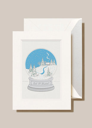 Snow Globe Folded Greeting Card Set - Crane Boxed Holiday