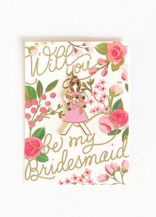 Bridesmaid Lapel Pin Light Skin
