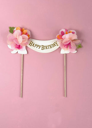 Happy Birthday Cake Topper Pinks by The First Snow