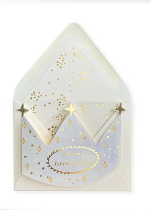 Welcome Little Prince Mini Crown Baby Card