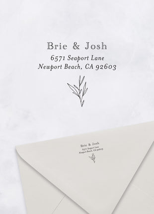 Delicate Leaves Custom Return Address Stamp
