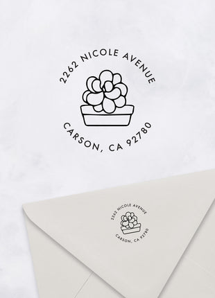 Succulent Custom Return Address Stamp