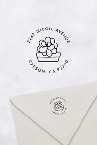 Succulent Custom Return Address Stamp