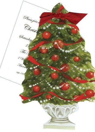 Christmas Tree with Ribbon Invitation Kit - Stevie Streck