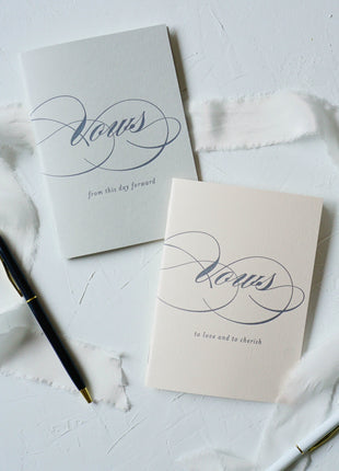 Letterpress Wedding Vow Books (Set of 2)
